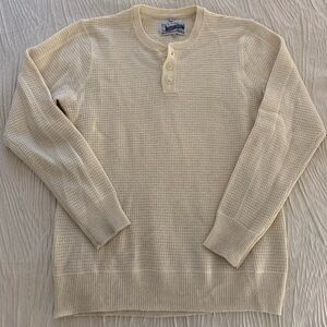 Schott Bros Wool Blend Knit Thermal Henley Sweater, size Medium